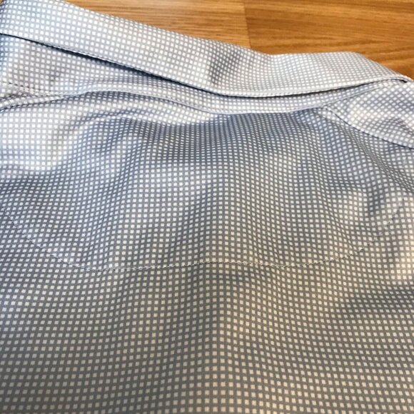 Mens Callaway Golf Short Sleeve Polo Shirt Light Blue Check Opti Dri Sz XL Light - Picture 7 of 11